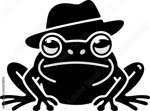 The Dapper Toad: Monochrome Style Icon in a Fedora Hat