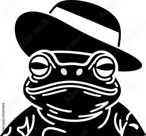 The Dapper Toad: Monochrome Style Icon in a Fedora Hat
