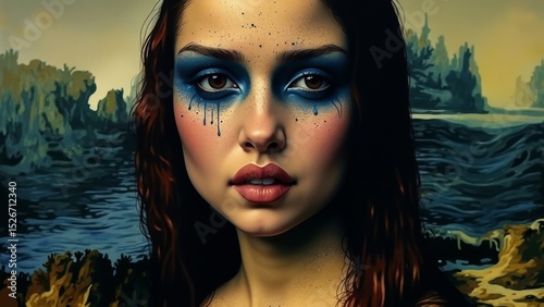 Female Facial Art Creative Painting