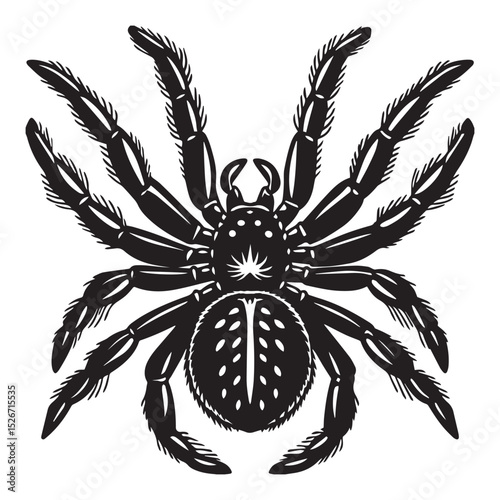 Detailed Vector Illustration of a Large Spider