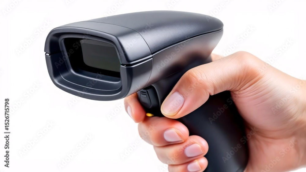 Barcode scanner being held Barcode scanner being held