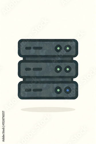 Plakat Stacked server icon representing data storage and IT infrastructure in technology and computing 