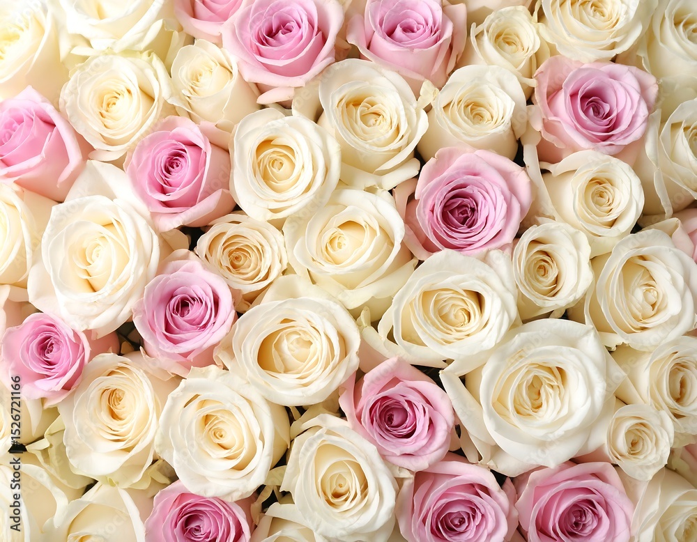 Fototapeta premium Pink White Roses Background.