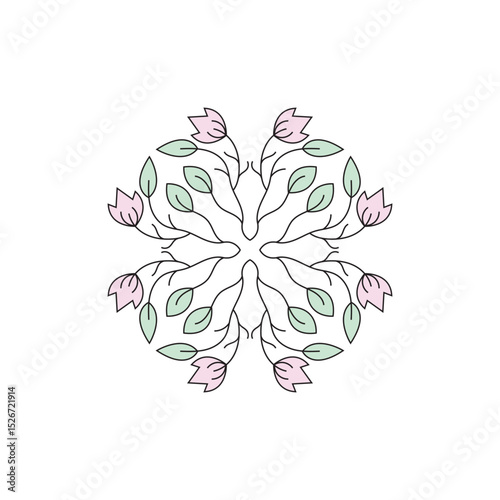floral logo and vector template