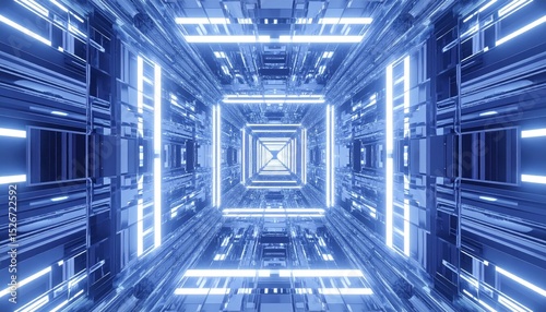 3D rendered Illustration inside CPU electronic and digital hardware