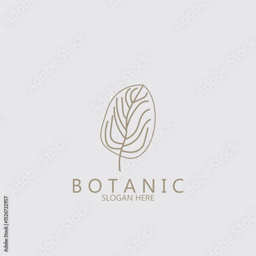 botanic simple vector logo icon template