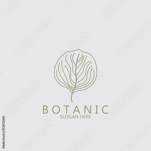 botanic simple vector logo icon template