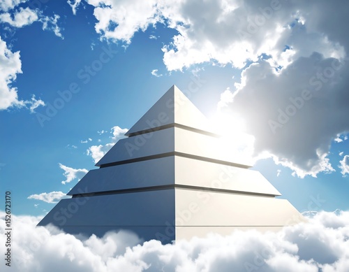 Pyramid floating above clouds