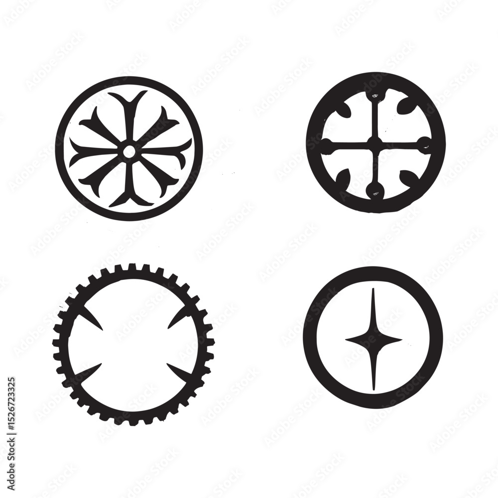 Obraz premium Circular Process and Directional Icons