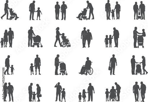 Architectural Human Silhouettes Vector Set - People for Elevation & Section Drawings