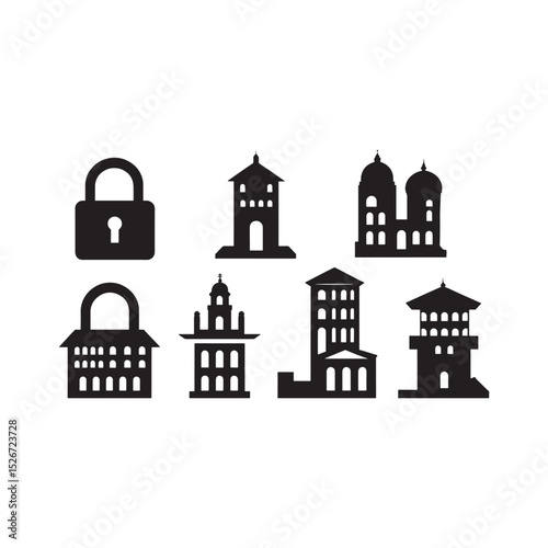 Secured Cityscape and Landmark Icons