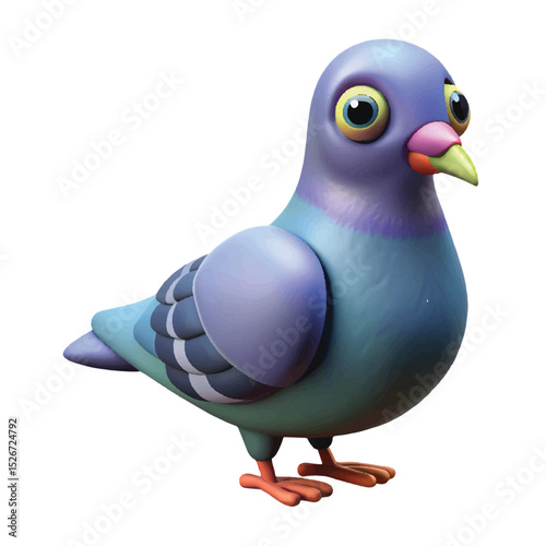 Beautiful 3D pigeon vector is perfect for wildlife graphics, bird education materials, and peaceful design concepts.