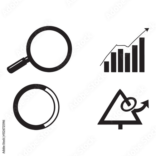 Search, Analytics, and Alert System Icons
