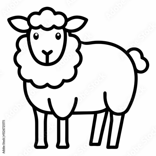 vector illustration of cartoon sheep