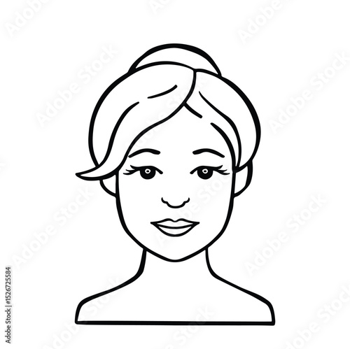 Symbol woman avatar line illustration vector