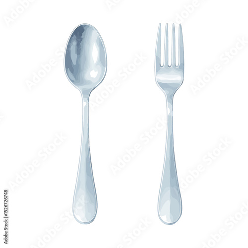  Artistic Spoon and Fork Illustration for Menus