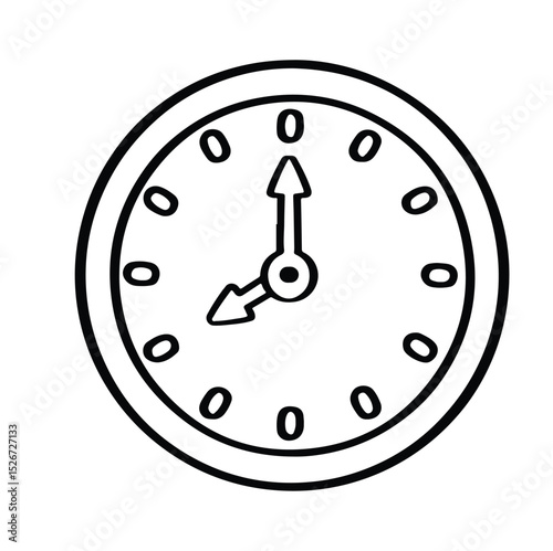 Clock symbol, graph, schedule line vector illustration