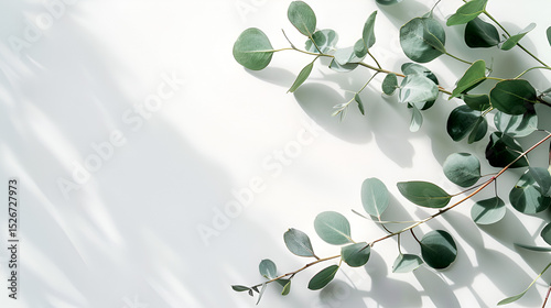 Eucalyptus branch hero layout on white