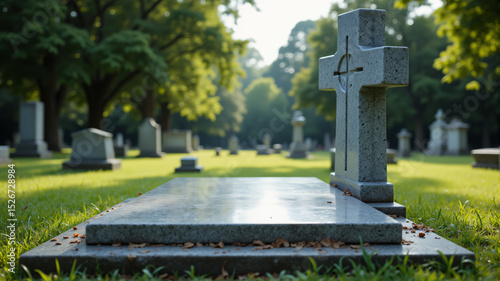 Serene Cemetery Scene photo