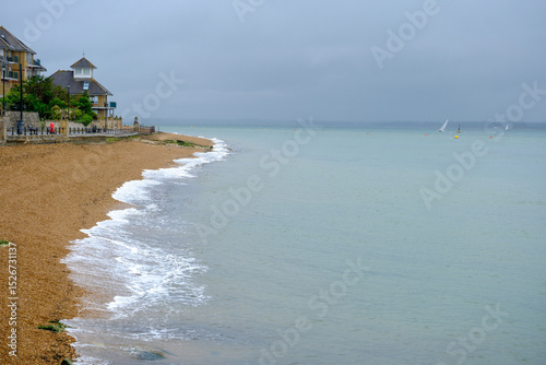 Photography The beach at Cowes, Isle of Wight on a misty rainy day