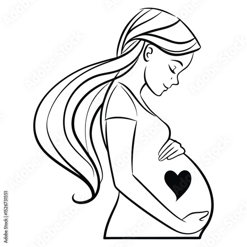 Expectant mother with heart: Embracing the beautiful journey of motherhood.