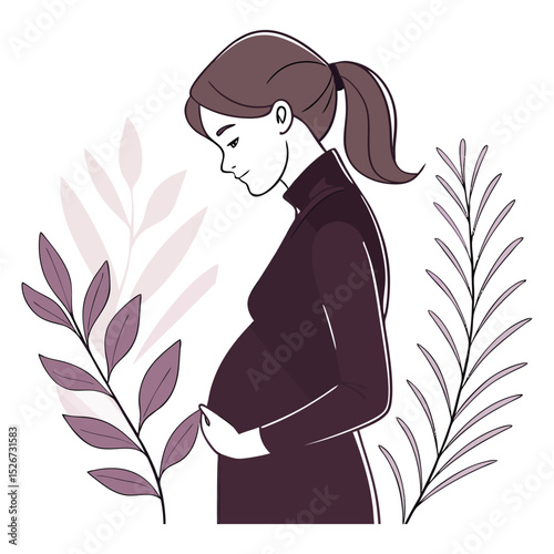 Expectant mother cradling belly: Symbolizing love and peaceful anticipation