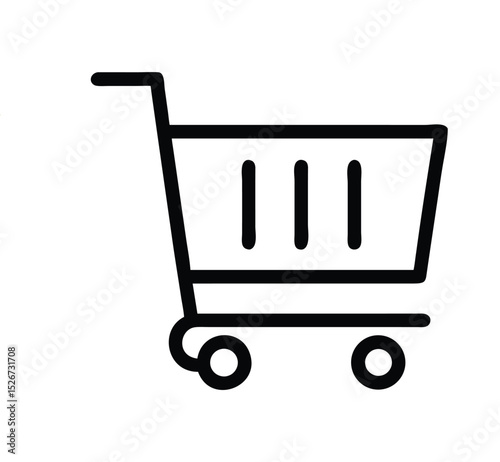 Outline shopping cart icon: Representing modern online commerce