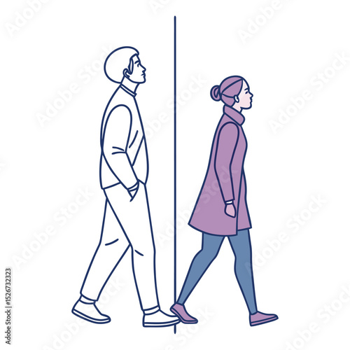 Two people walk forward, symbolizing future progress and hope