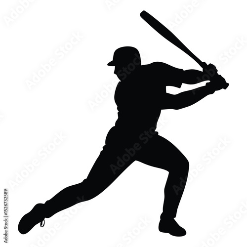 Baseball player silhouette shows dynamic power of the game