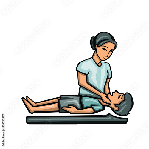 Symbol massage, medical examination color illustration vector
