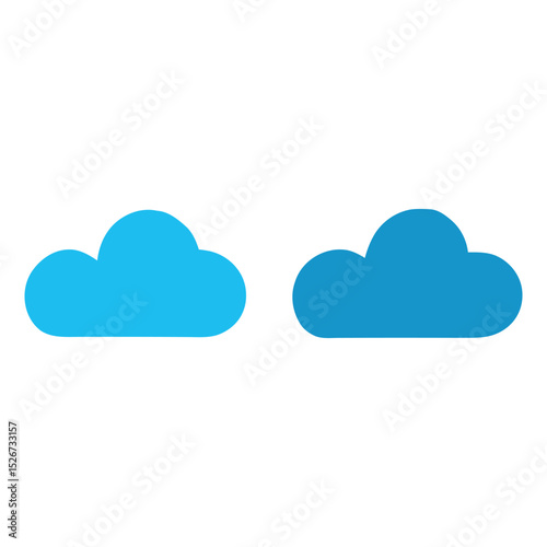 Blue cloud icons symbolizing modern data storage and internet