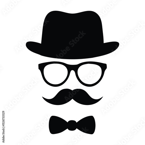 Gentleman accessories icon, representing classic vintage style