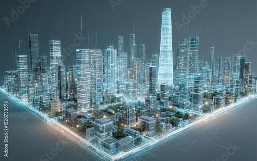 Advanced 3D Elements of Downtown Cityscape Visualization