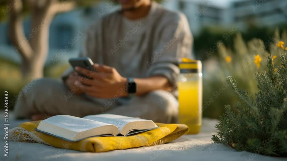 Experience digital detox in a tranquil park environment with this calming video.
