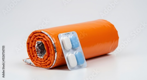 Thermal Blanket and Water Purification Tablets for Emergencies photo