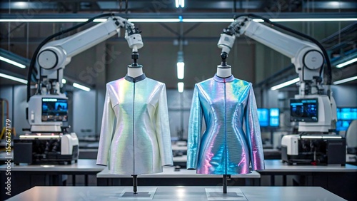 Futuristic Fashion Tech Robotic Apparel Manufacturing Innovative Design Clothes Production Industry