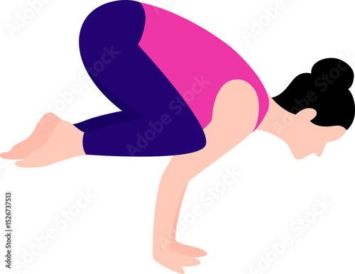 yoga poses color flat illustration design