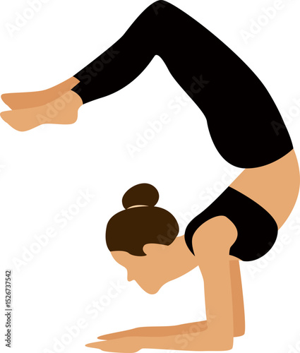 yoga poses color flat illustration design