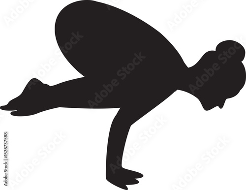 yoga poses black shadow flat illustration design