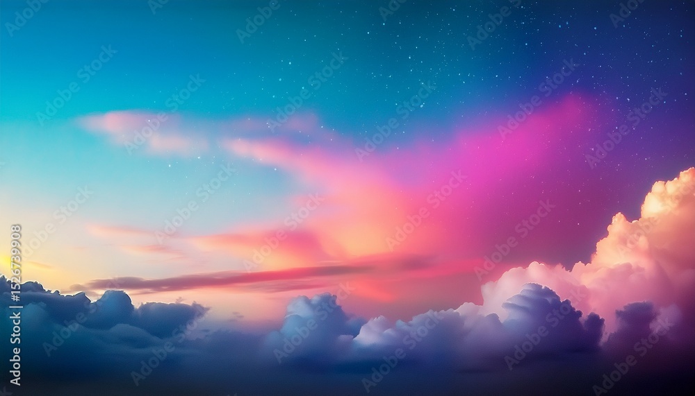 Naklejka premium unicorn sky colorful gradient 08