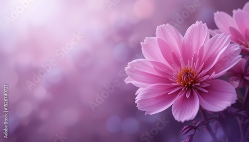 Soft gradient abstract background with pastel pink, purple, and pastel flower petals