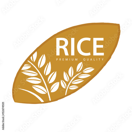 Rice. Logo design template vector illustration.
