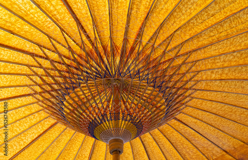 asian umbrella detail handmade decorated close up