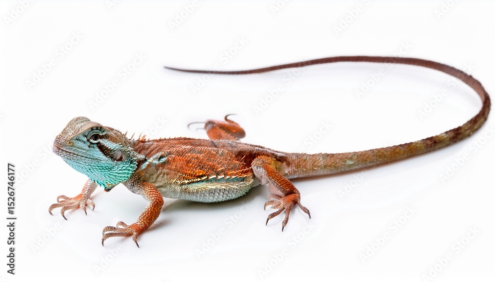 Obraz premium Stunning Red and Blue Bearded Dragon Lizard Reptile Pet Animal