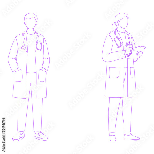 doctor lineart illustration