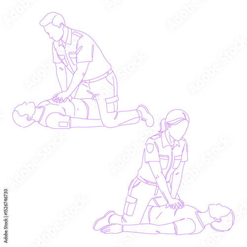 paramedic lineart illustration