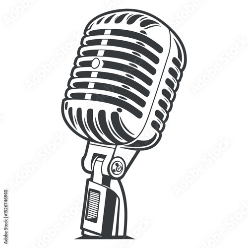 Vintage retro microphone music recording studio