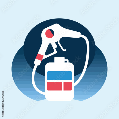 vector icons to vehicle fueling and charging a gasoline pump, an electric vehicle plug hydrogen mole
