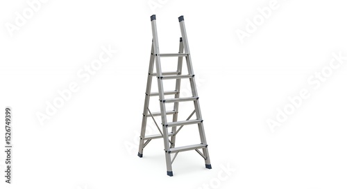 Gray metal stepladder