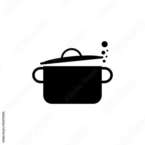 Cooking pot icon isolated on white background
